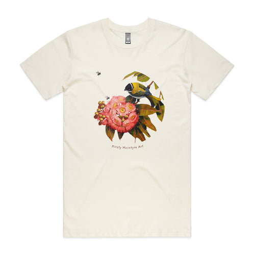 Honeyeater & Gum Blossom Tee by Lonely Kids Club. All clothing from our T-shirts to our shorts and hoodies are ethically made, and printed packed and shipped from Sydney.