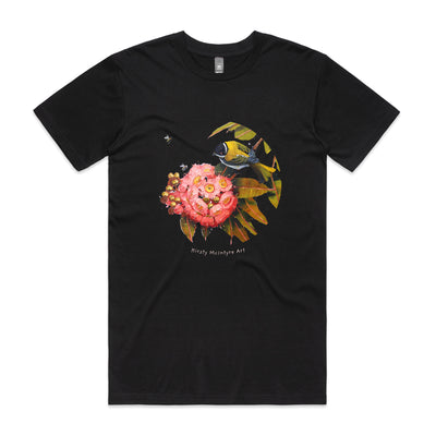 Honeyeater & Gum Blossom Tee by Lonely Kids Club. All clothing from our T-shirts to our shorts and hoodies are ethically made, and printed packed and shipped from Sydney.