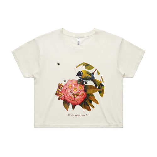 Honeyeater & Gum Blossom Tee by Lonely Kids Club. All clothing from our T-shirts to our shorts and hoodies are ethically made, and printed packed and shipped from Sydney.