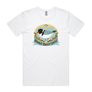 Hooded Plover Lover Tee by Lonely Kids Club. All clothing from our T-shirts to our shorts and hoodies are ethically made, and printed packed and shipped from Sydney.