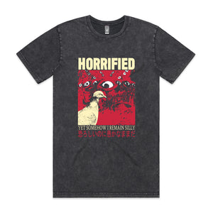 Horrified Tee by Lonely Kids Club. All clothing from our T-shirts to our shorts and hoodies are ethically made, and printed packed and shipped from Sydney.