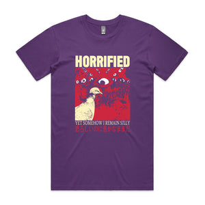 Horrified Tee by Lonely Kids Club. All clothing from our T-shirts to our shorts and hoodies are ethically made, and printed packed and shipped from Sydney.