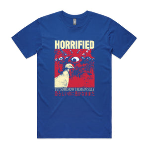 Horrified Tee by Lonely Kids Club. All clothing from our T-shirts to our shorts and hoodies are ethically made, and printed packed and shipped from Sydney.
