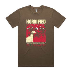 Horrified Tee by Lonely Kids Club. All clothing from our T-shirts to our shorts and hoodies are ethically made, and printed packed and shipped from Sydney.