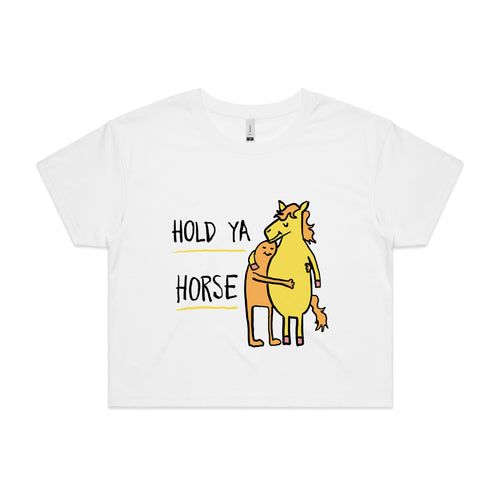 Hold Ya Horse Tee by Lonely Kids Club. All clothing from our T-shirts to our shorts and hoodies are ethically made, and printed packed and shipped from Sydney.