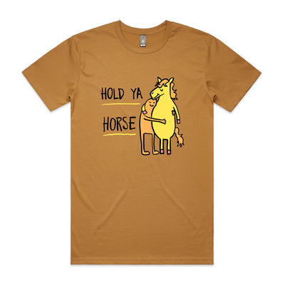 Hold Ya Horse Tee by Lonely Kids Club. All clothing from our T-shirts to our shorts and hoodies are ethically made, and printed packed and shipped from Sydney.