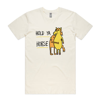 Hold Ya Horse Tee by Lonely Kids Club. All clothing from our T-shirts to our shorts and hoodies are ethically made, and printed packed and shipped from Sydney.
