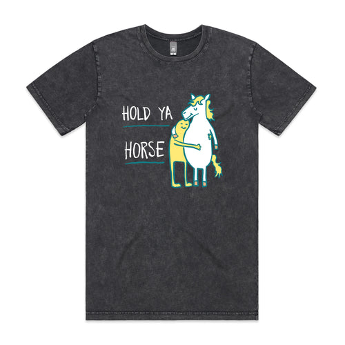 Hold Ya Horse Tee by Lonely Kids Club. All clothing from our T-shirts to our shorts and hoodies are ethically made, and printed packed and shipped from Sydney.