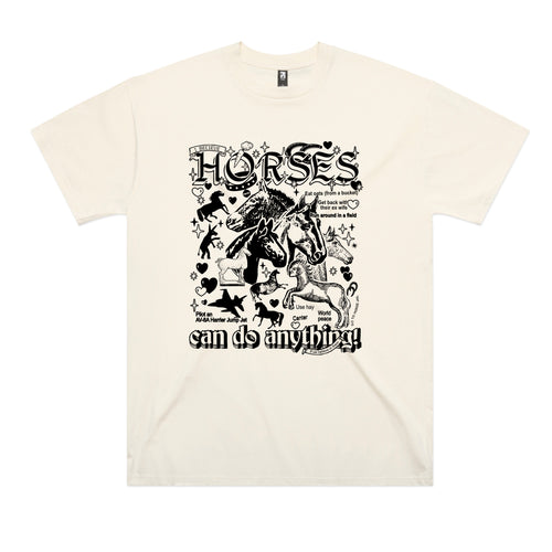 Horses Tee by Lonely Kids Club. All clothing from our T-shirts to our shorts and hoodies are ethically made, and printed packed and shipped from Sydney.