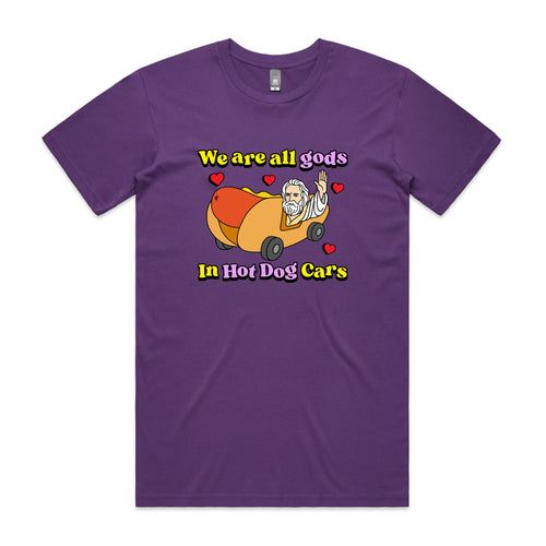 Hot Dog Cars Tee by Lonely Kids Club. All clothing from our T-shirts to our shorts and hoodies are ethically made, and printed packed and shipped from Sydney.