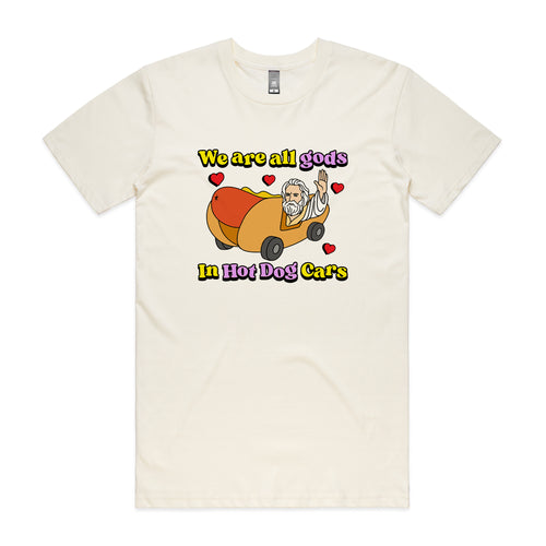 Hot Dog Cars Tee by Lonely Kids Club. All clothing from our T-shirts to our shorts and hoodies are ethically made, and printed packed and shipped from Sydney.