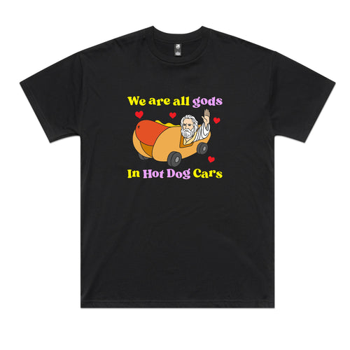 Hot Dog Cars Tee by Lonely Kids Club. All clothing from our T-shirts to our shorts and hoodies are ethically made, and printed packed and shipped from Sydney.