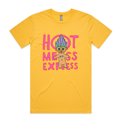 Hot Mess Express Tee by Lonely Kids Club. All clothing from our T-shirts to our shorts and hoodies are ethically made, and printed packed and shipped from Sydney.