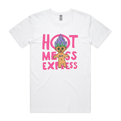 Hot Mess Express Tee by Lonely Kids Club. All clothing from our T-shirts to our shorts and hoodies are ethically made, and printed packed and shipped from Sydney.