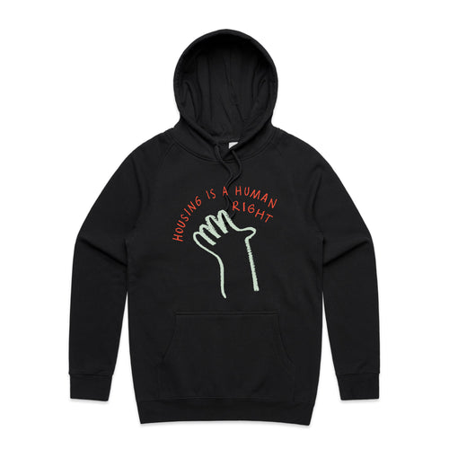 Housing Hand Hoodie by Lonely Kids Club. All clothing from our T-shirts to our shorts and hoodies are ethically made, and printed packed and shipped from Sydney.