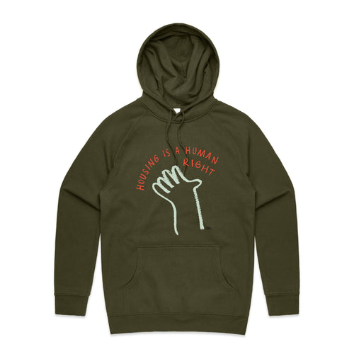 Housing Hand Hoodie by Lonely Kids Club. All clothing from our T-shirts to our shorts and hoodies are ethically made, and printed packed and shipped from Sydney.