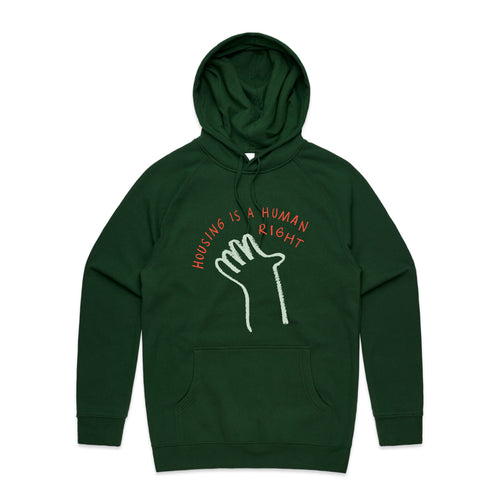 Housing Hand Hoodie by Lonely Kids Club. All clothing from our T-shirts to our shorts and hoodies are ethically made, and printed packed and shipped from Sydney.