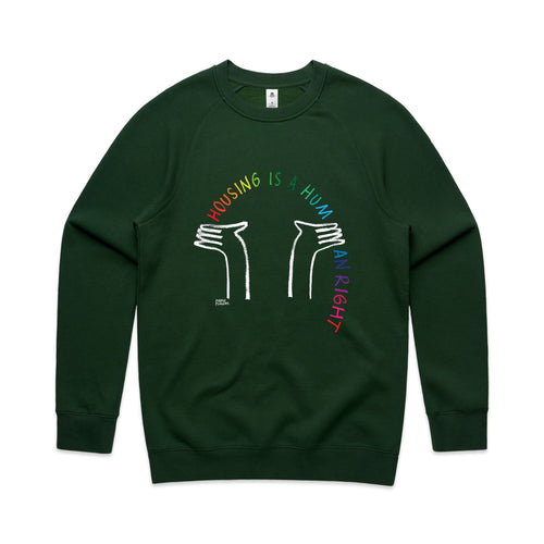 Housing Rainbow Jumper by Lonely Kids Club. All clothing from our T-shirts to our shorts and hoodies are ethically made, and printed packed and shipped from Sydney.