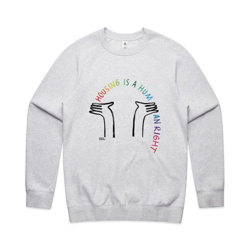 Housing Rainbow Jumper by Lonely Kids Club. All clothing from our T-shirts to our shorts and hoodies are ethically made, and printed packed and shipped from Sydney.