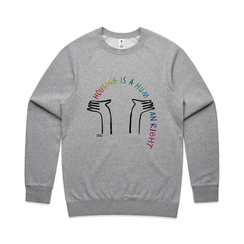 Housing Rainbow Jumper by Lonely Kids Club. All clothing from our T-shirts to our shorts and hoodies are ethically made, and printed packed and shipped from Sydney.
