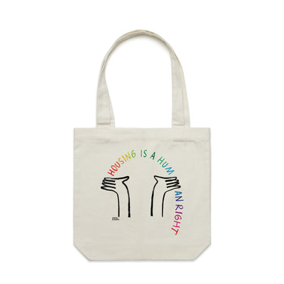 Housing Rainbow Tote by Lonely Kids Club. All clothing from our T-shirts to our shorts and hoodies are ethically made, and printed packed and shipped from Sydney.