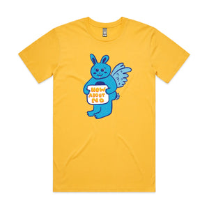 How About No Tee by Lonely Kids Club. All clothing from our T-shirts to our shorts and hoodies are ethically made, and printed packed and shipped from Sydney.