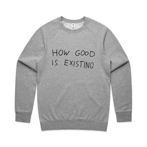 How Good Is Existing Jumper by Lonely Kids Club. All clothing from our T-shirts to our shorts and hoodies are ethically made, and printed packed and shipped from Sydney.