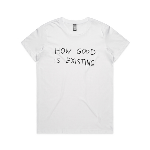 How Good Is Existing Tee by Lonely Kids Club. All clothing from our T-shirts to our shorts and hoodies are ethically made, and printed packed and shipped from Sydney.