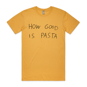 How Good Is Pasta Tee by Lonely Kids Club. All clothing from our T-shirts to our shorts and hoodies are ethically made, and printed packed and shipped from Sydney.