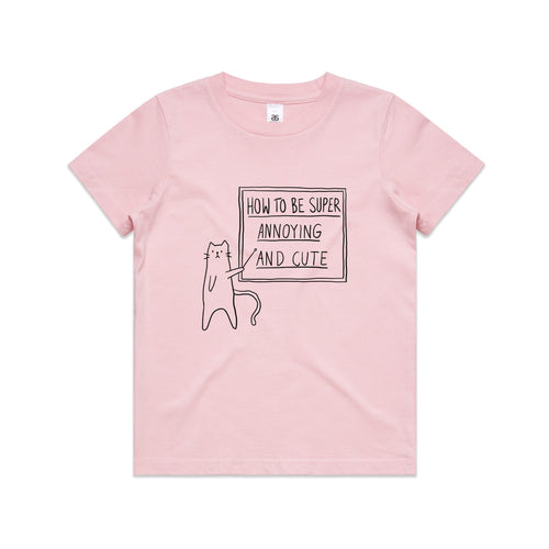 How To Be Annoying Kids Tee by Lonely Kids Club. All clothing from our T-shirts to our shorts and hoodies are ethically made, and printed packed and shipped from Sydney.