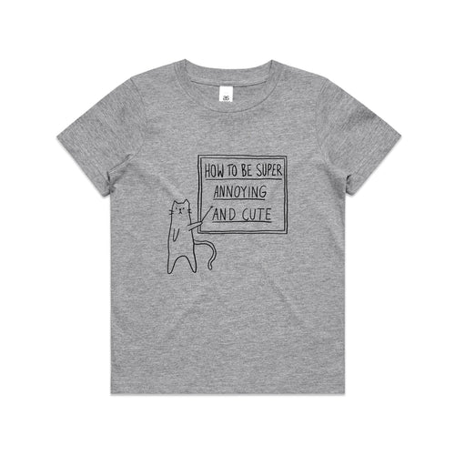How To Be Annoying Kids Tee by Lonely Kids Club. All clothing from our T-shirts to our shorts and hoodies are ethically made, and printed packed and shipped from Sydney.