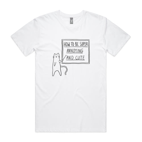 How To Be Annoying Tee by Lonely Kids Club. All clothing from our T-shirts to our shorts and hoodies are ethically made, and printed packed and shipped from Sydney.