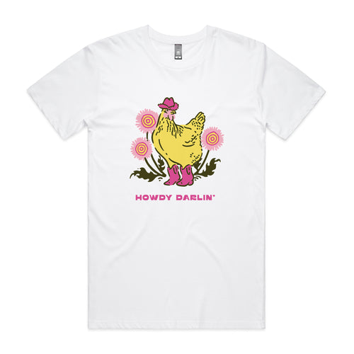 Howdy Darlin' Tee by Lonely Kids Club. All clothing from our T-shirts to our shorts and hoodies are ethically made, and printed packed and shipped from Sydney.