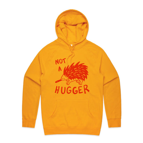 Not A Hugger Hoodie by Lonely Kids Club. All clothing from our T-shirts to our shorts and hoodies are ethically made, and printed packed and shipped from Sydney.