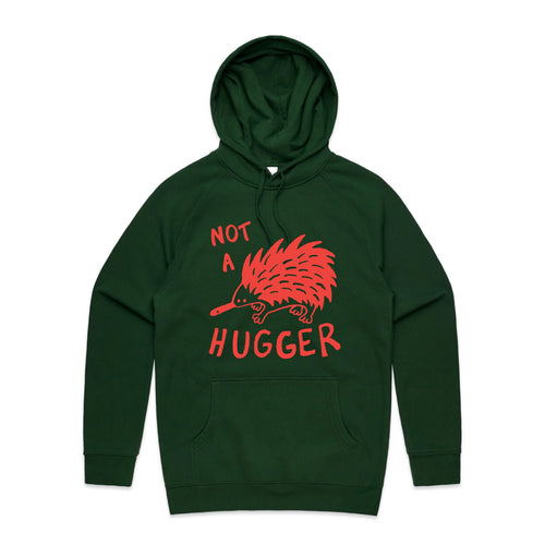 Not A Hugger Hoodie by Lonely Kids Club. All clothing from our T-shirts to our shorts and hoodies are ethically made, and printed packed and shipped from Sydney.