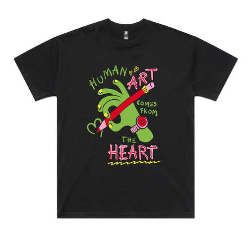 Human Art Tee by Lonely Kids Club. All clothing from our T-shirts to our shorts and hoodies are ethically made, and printed packed and shipped from Sydney.
