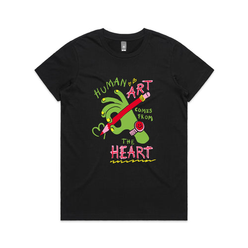 Human Art Tee by Lonely Kids Club. All clothing from our T-shirts to our shorts and hoodies are ethically made, and printed packed and shipped from Sydney.