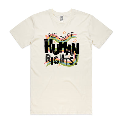 Human Rights Tee by Lonely Kids Club. All clothing from our T-shirts to our shorts and hoodies are ethically made, and printed packed and shipped from Sydney.