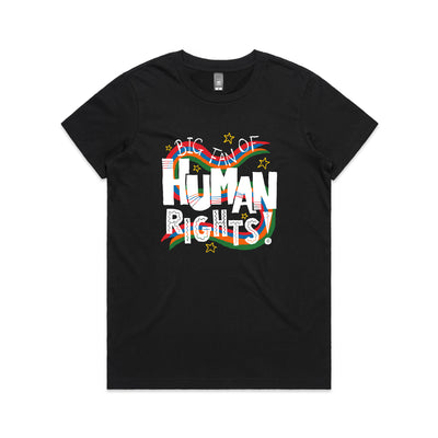 Human Rights Tee by Lonely Kids Club. All clothing from our T-shirts to our shorts and hoodies are ethically made, and printed packed and shipped from Sydney.