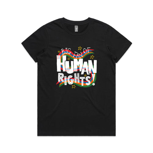 Human Rights Tee by Lonely Kids Club. All clothing from our T-shirts to our shorts and hoodies are ethically made, and printed packed and shipped from Sydney.