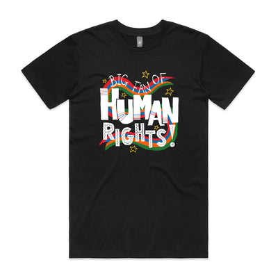 Human Rights Tee by Lonely Kids Club. All clothing from our T-shirts to our shorts and hoodies are ethically made, and printed packed and shipped from Sydney.