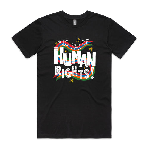 Human Rights Tee by Lonely Kids Club. All clothing from our T-shirts to our shorts and hoodies are ethically made, and printed packed and shipped from Sydney.