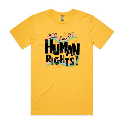 Human Rights Tee by Lonely Kids Club. All clothing from our T-shirts to our shorts and hoodies are ethically made, and printed packed and shipped from Sydney.