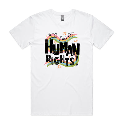 Human Rights Tee by Lonely Kids Club. All clothing from our T-shirts to our shorts and hoodies are ethically made, and printed packed and shipped from Sydney.