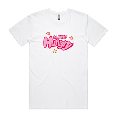 Always Hungry Tee by Lonely Kids Club. All clothing from our T-shirts to our shorts and hoodies are ethically made, and printed packed and shipped from Sydney.