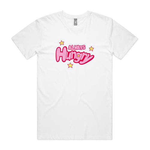 Always Hungry Tee by Lonely Kids Club. All clothing from our T-shirts to our shorts and hoodies are ethically made, and printed packed and shipped from Sydney.