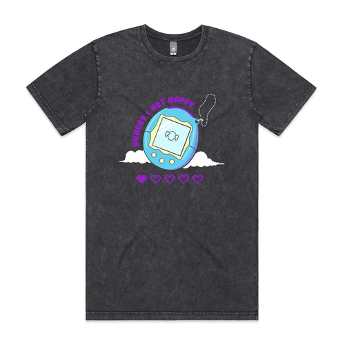 Hungry & Not Happy Tee by Lonely Kids Club. All clothing from our T-shirts to our shorts and hoodies are ethically made, and printed packed and shipped from Sydney.