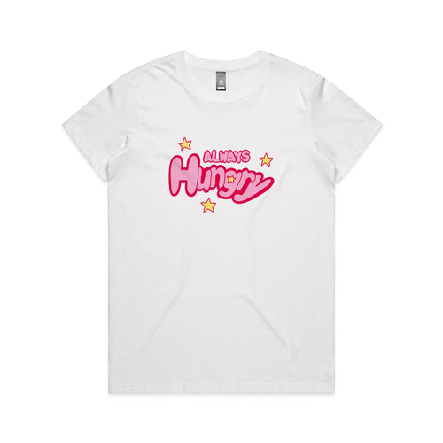Always Hungry Tee by Lonely Kids Club. All clothing from our T-shirts to our shorts and hoodies are ethically made, and printed packed and shipped from Sydney.