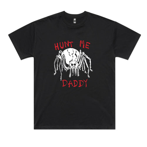 Hunt Me Daddy Tee by Lonely Kids Club. All clothing from our T-shirts to our shorts and hoodies are ethically made, and printed packed and shipped from Sydney.