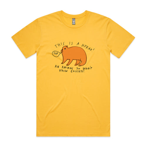 Hyrax Tee by Lonely Kids Club. All clothing from our T-shirts to our shorts and hoodies are ethically made, and printed packed and shipped from Sydney.